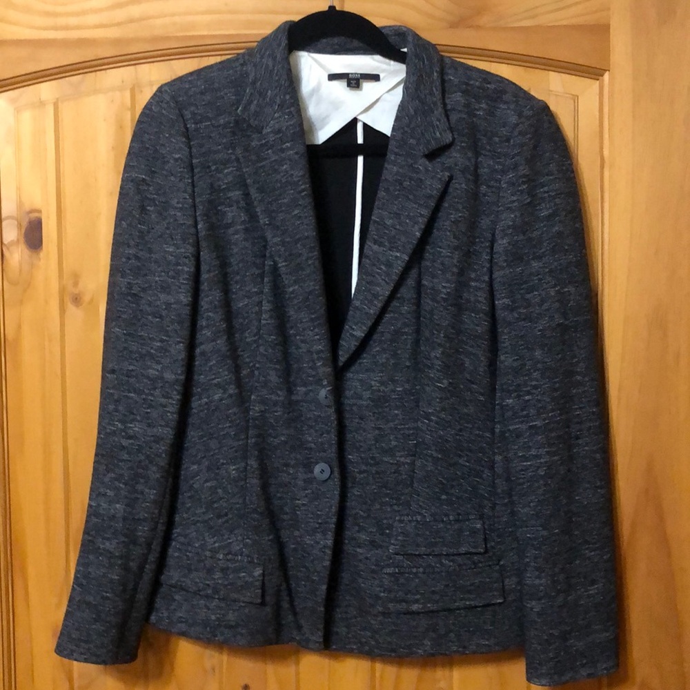 Hugo Boss Fitted Ponte Jacket Heather Dark Grey 8